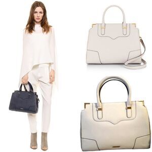 REBECCA Minkoff White Amorous Convertible Crossbody Handbag